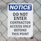 Signmission Do Not Enter Contractor Access OSHA Notice Sign, Plastic, 10in W x 14in L, 2PK OS-2PACK-NS-P-1014-V-11177 - alternate 8